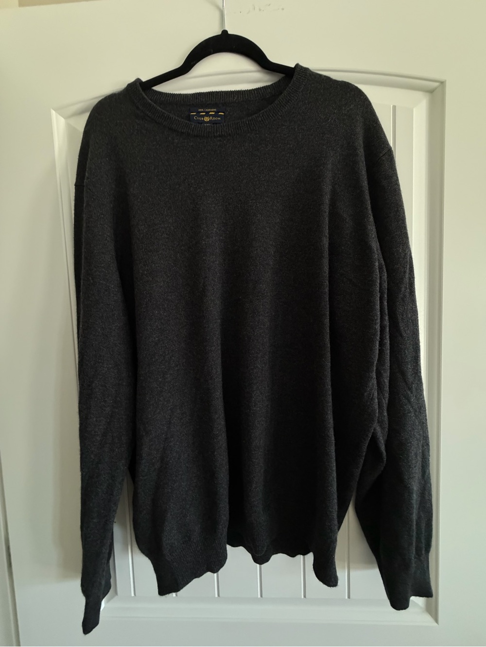 Club Room 100% Cashmere Crewneck Sweater XXL Charcoal Gray